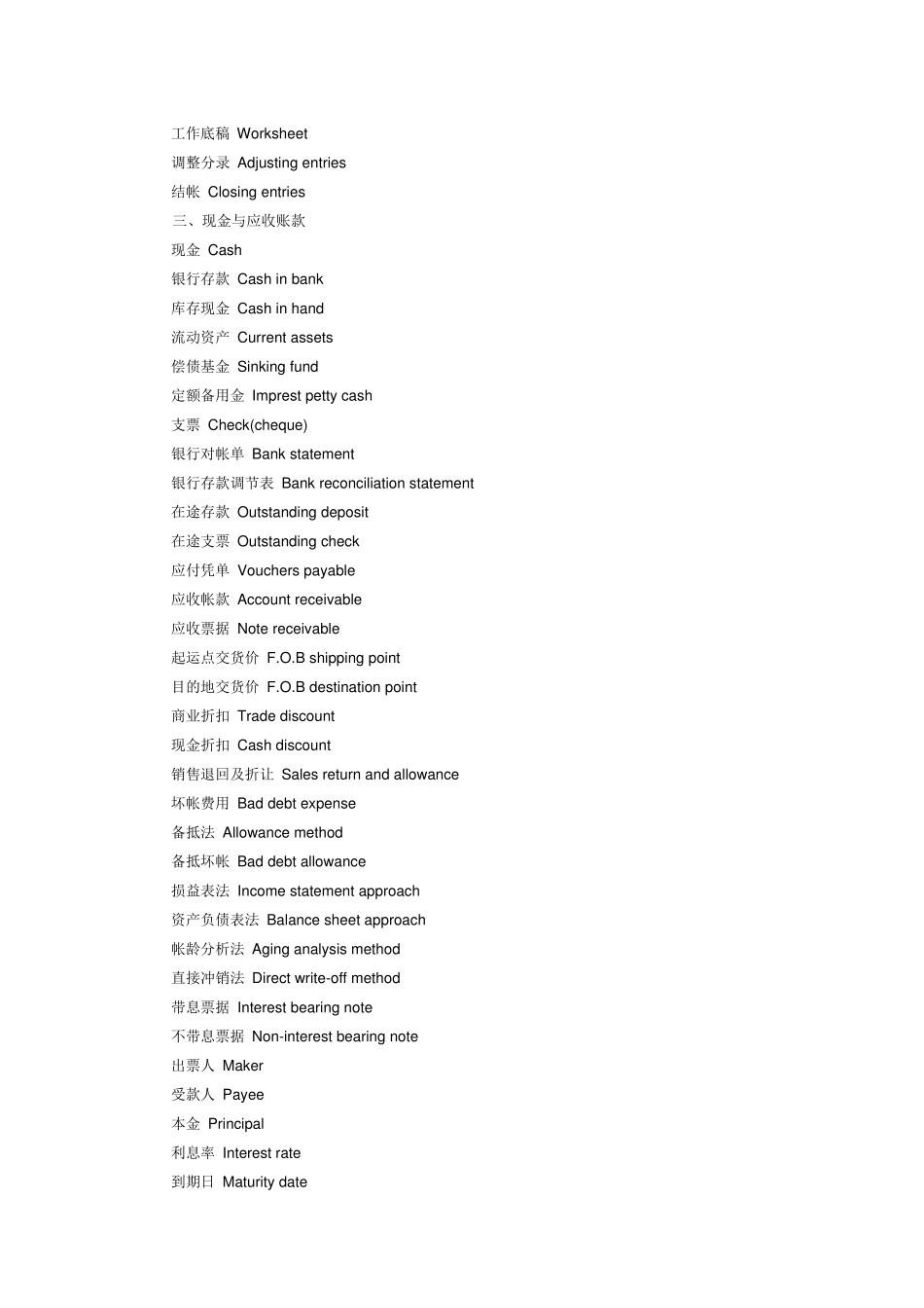 会计专业专业术语中英文对照_第3页