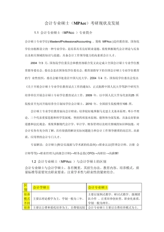 会计专业硕士(MPAcc)考研现状及发展