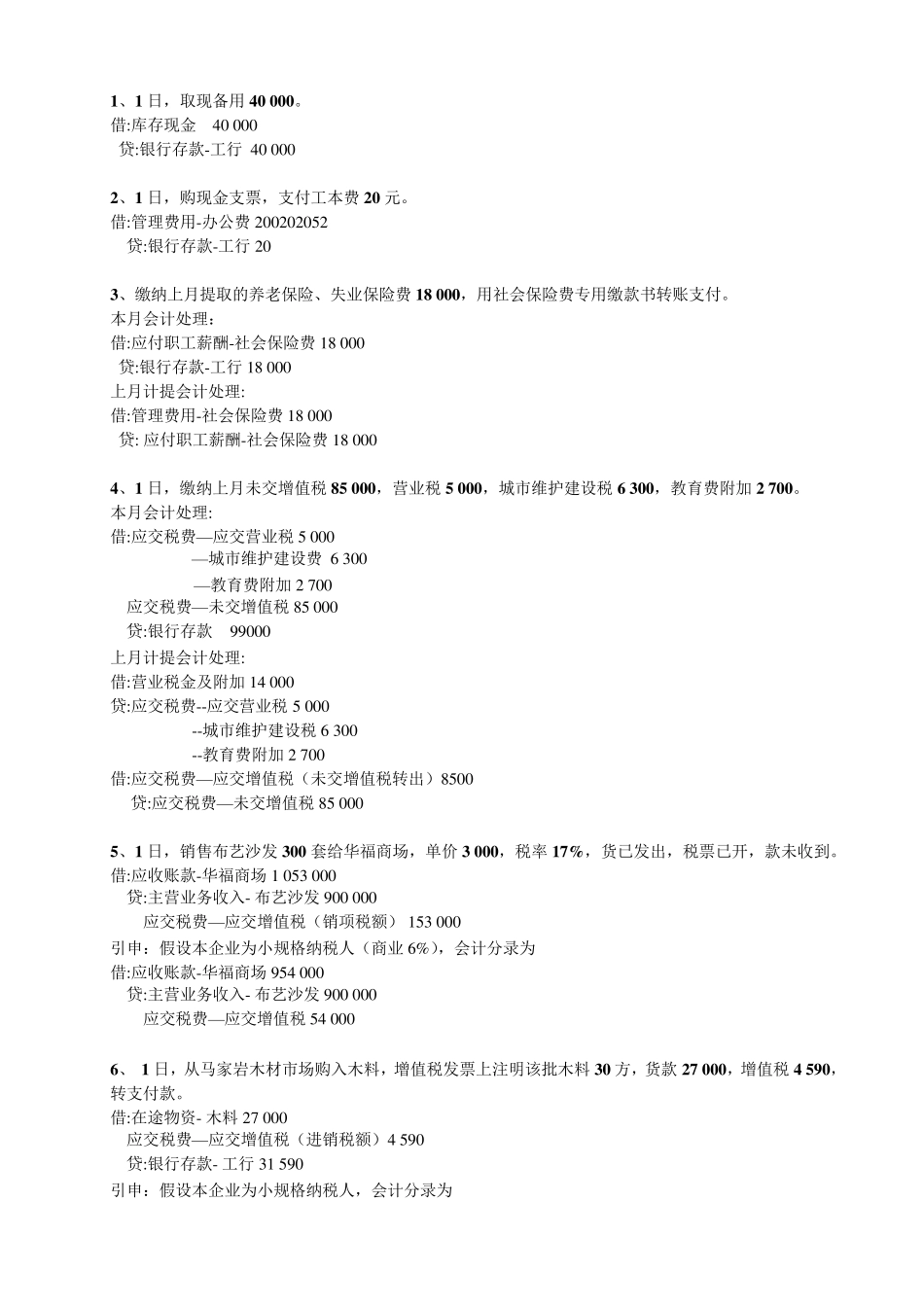 会计分录(做账资料)_第1页