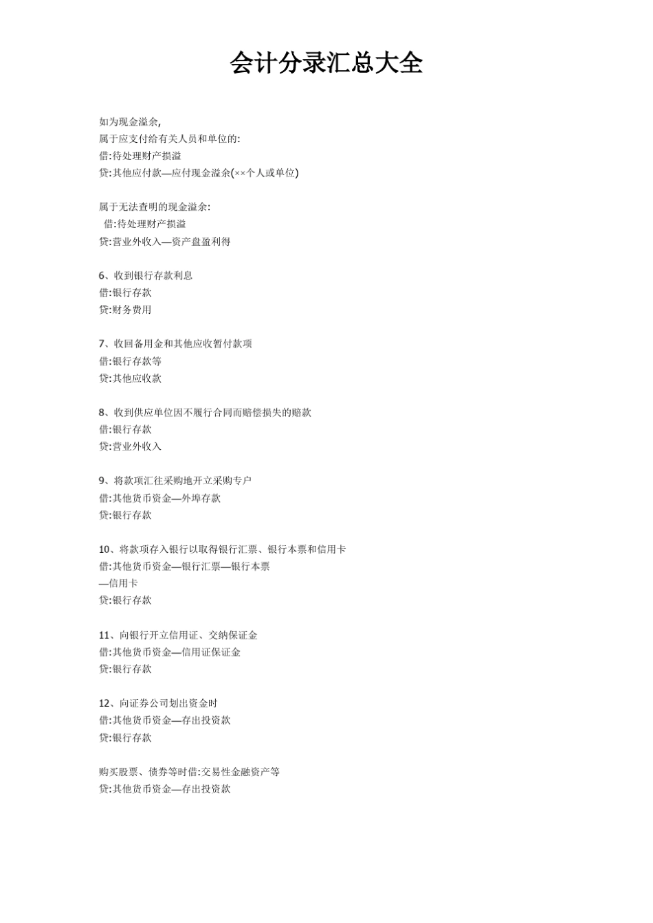 会计分录汇总大全_第2页