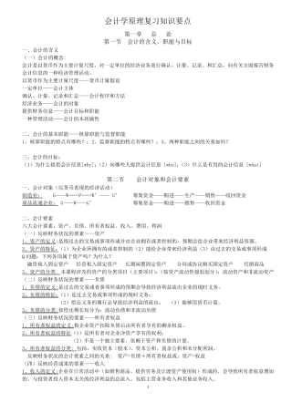 会计学原理复习知识要点