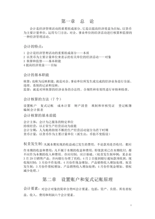 会计学原理重点(非常全)免费