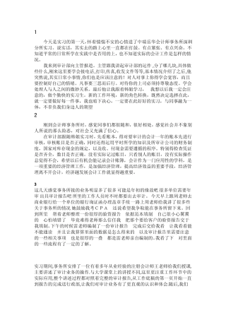 会计师事务所实习日记