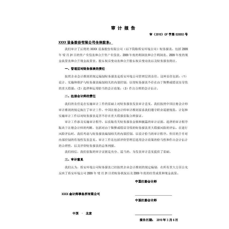 会计师事务所对公司年度财务报表的审计报告_第2页