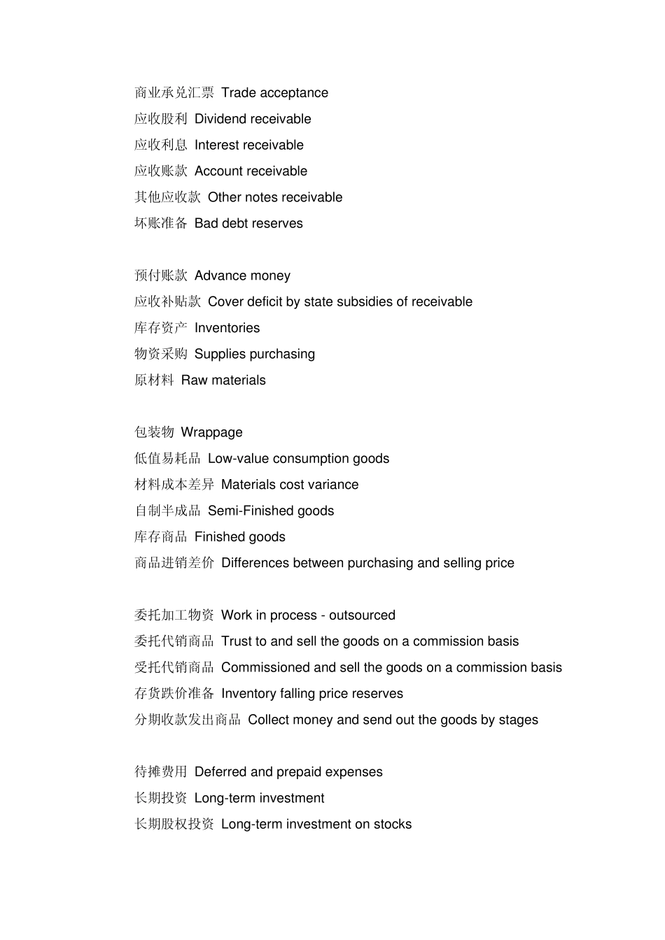 会计常用词汇中英文对照表_第2页