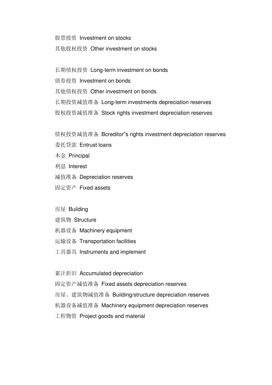 会计常用词汇中英文对照表_第3页