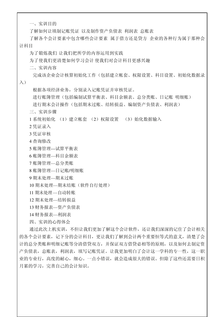 会计循环模拟实训报告模板_第2页