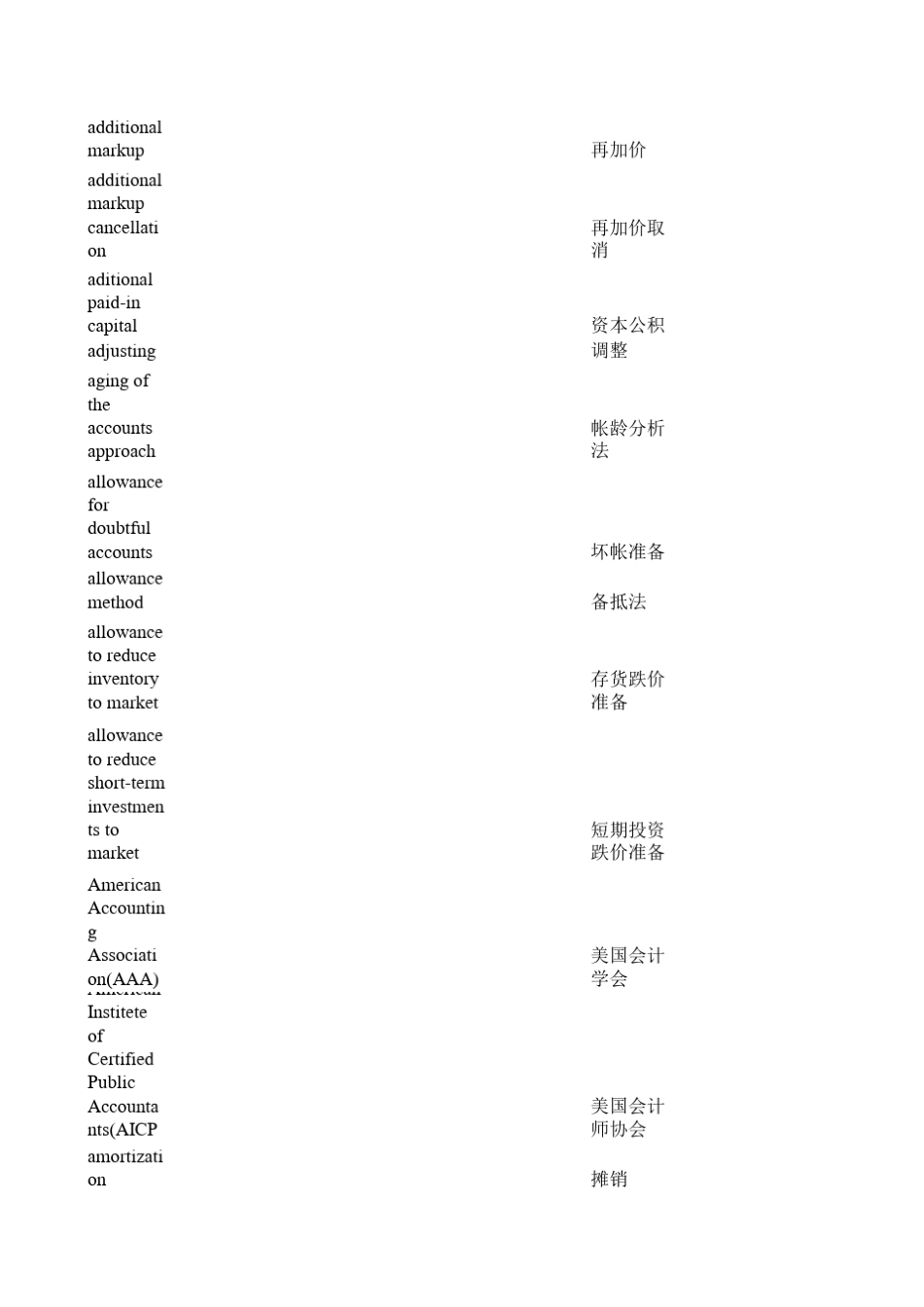 会计术语中英文对照表_第2页