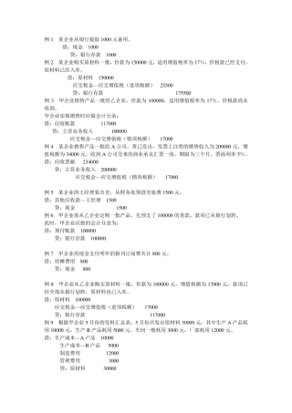 会计核算例题