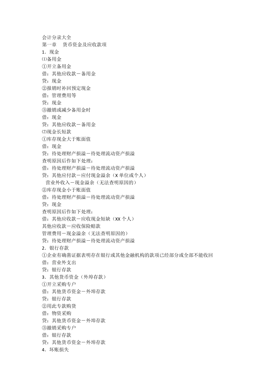 会计科目分录大全_第1页