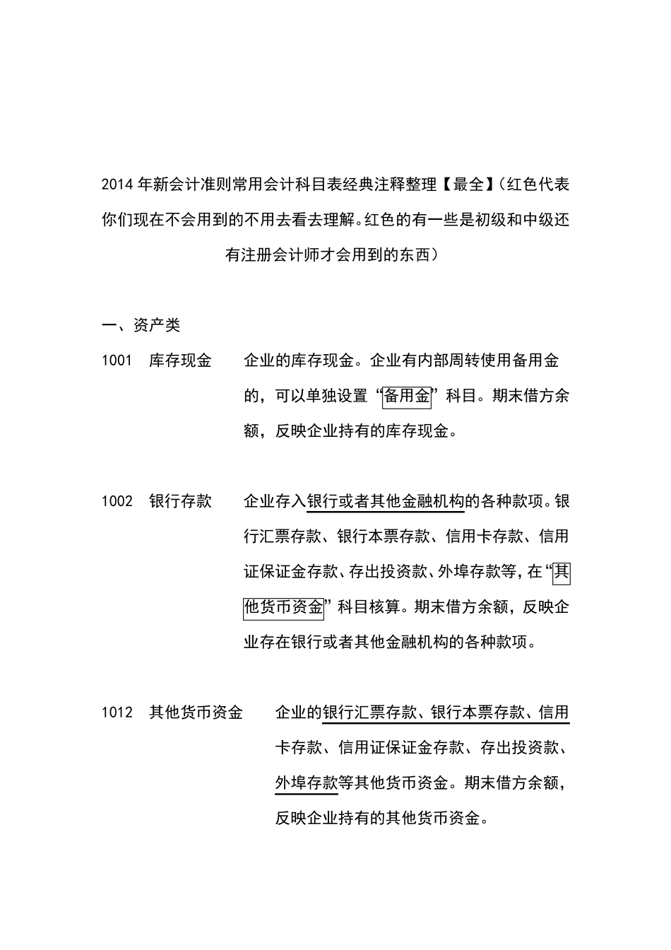 会计科目分类明细表及借贷方法科目使用说明_第3页
