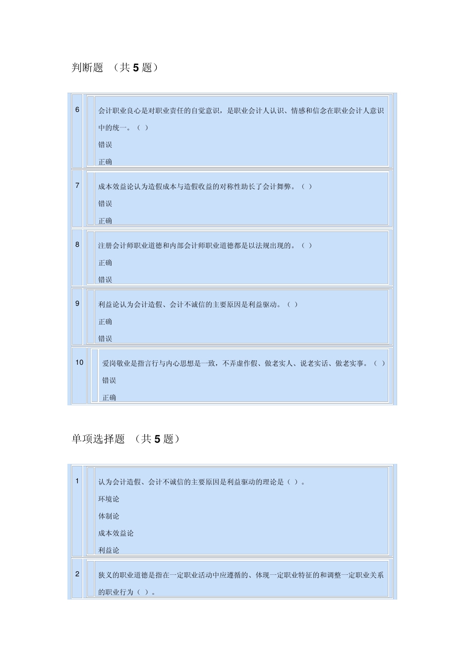 会计职业道德继续教育作业_第2页
