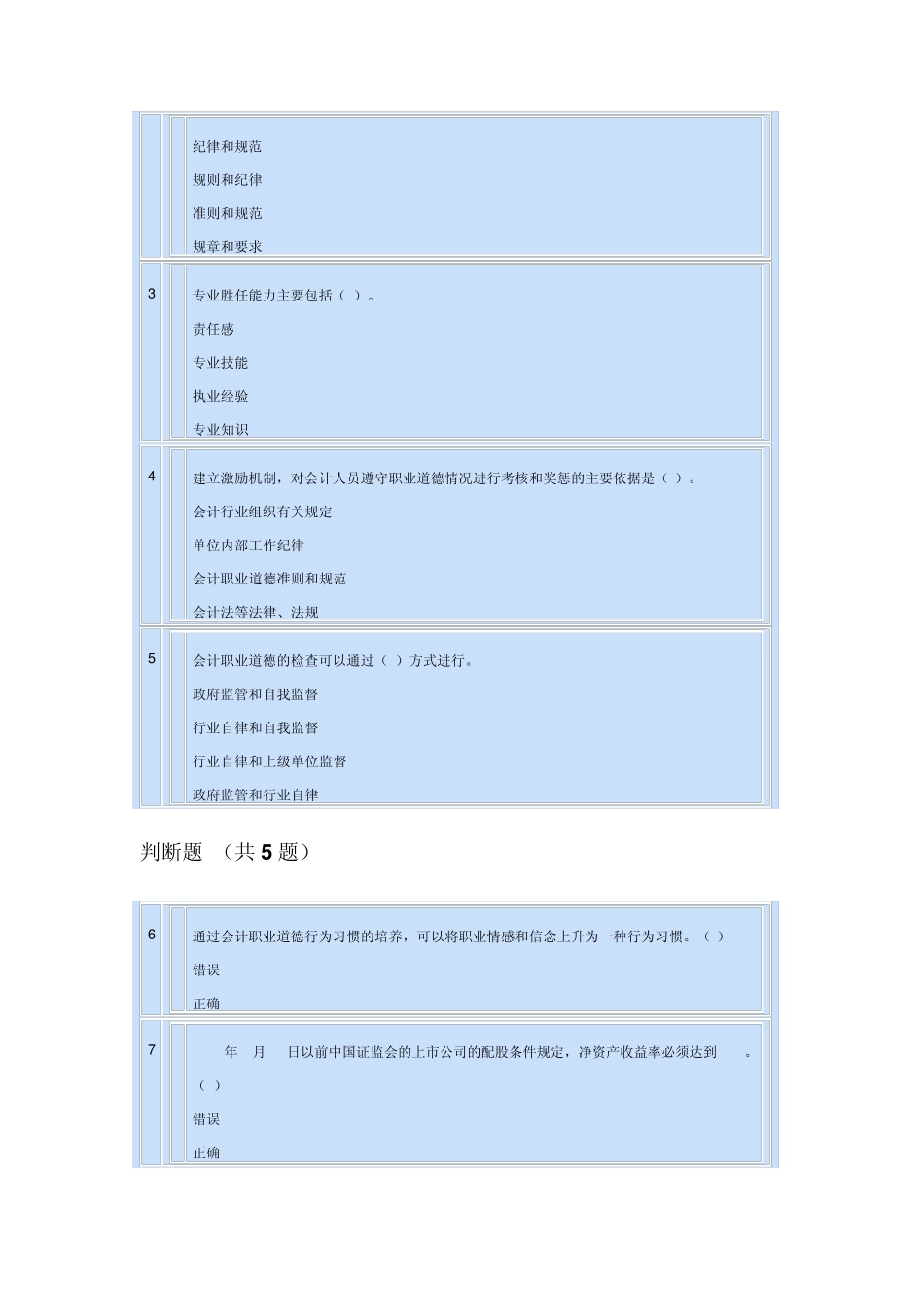 会计职业道德继续教育作业_第3页
