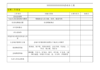 会议会务分工表模板