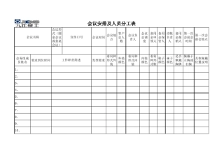 会议安排分工表