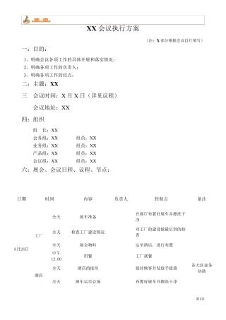 会议执行方案