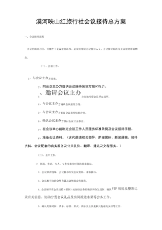 会议接待总方案