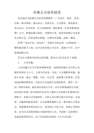 传媒公司前景展望