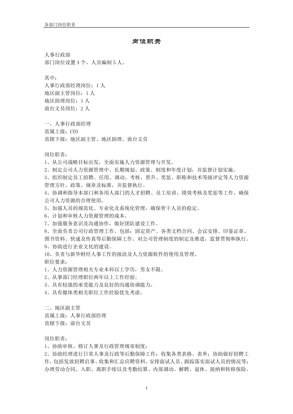 传媒公司岗位职责大全_第1页