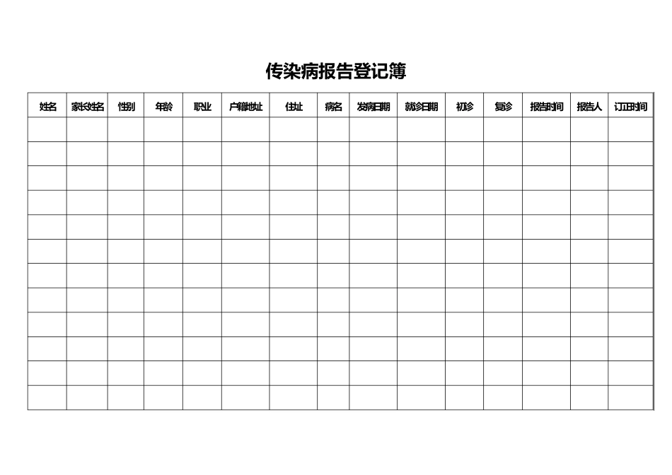传染病报告登记簿_第2页