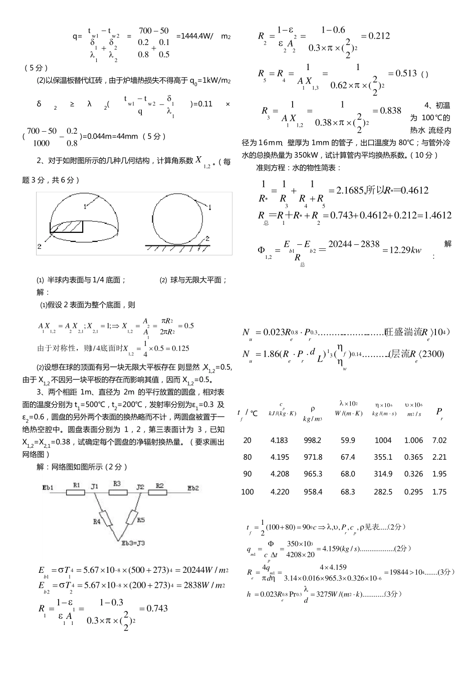 传热学考试真题试卷与解析_第2页