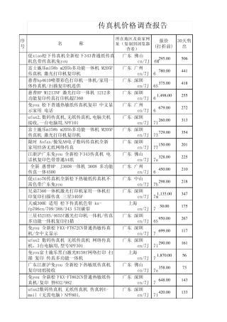 传真机价格调查报告