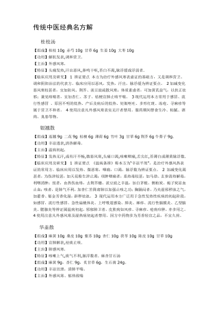 传统中医经典名方解
