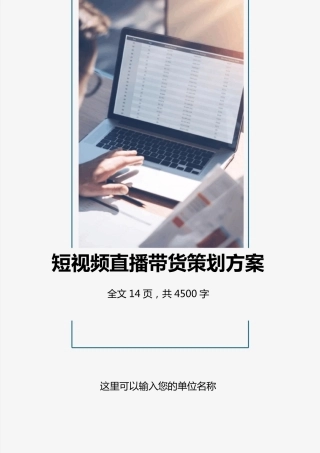 传统零售行业短视频直播带货策划方案