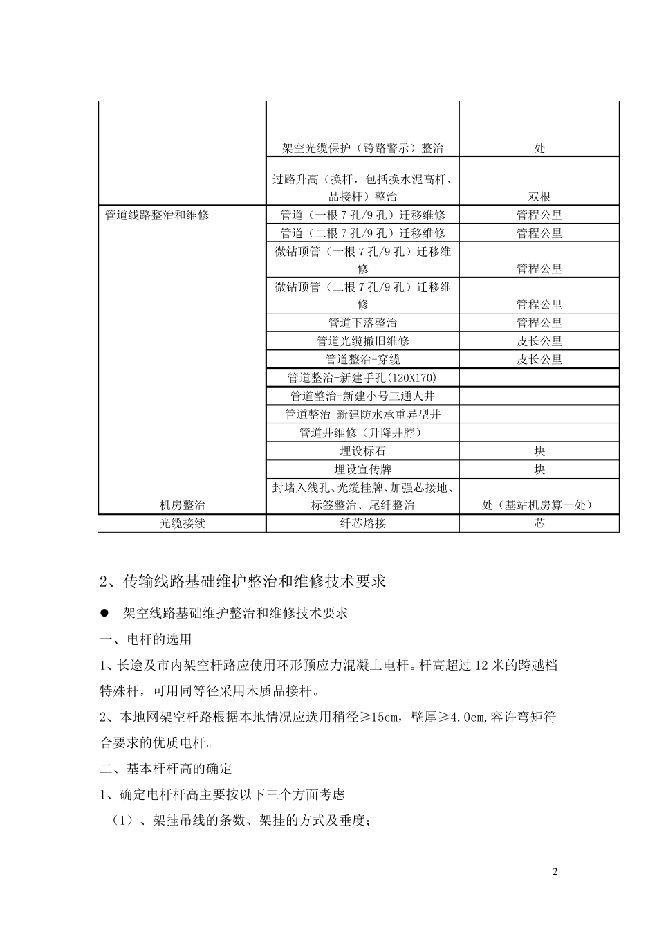 传输线路整治和维修技术规范书_第2页
