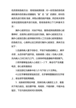 伤员现场急救方法