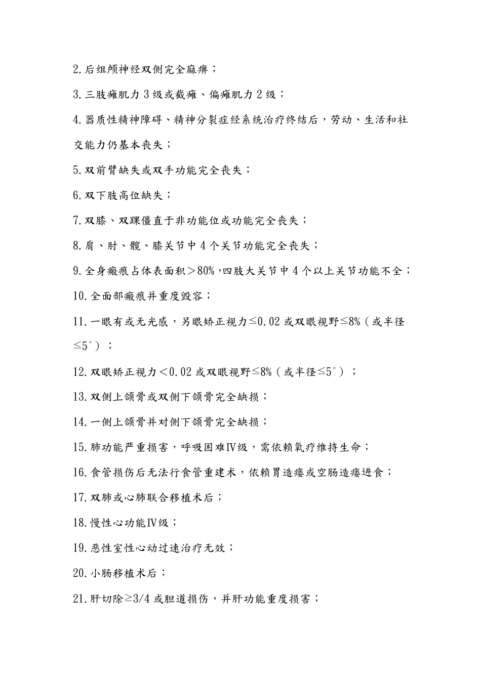 伤残军人等级评定标准_第2页