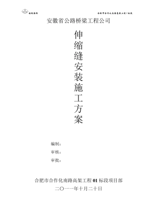 伸缩缝专项施工方案新