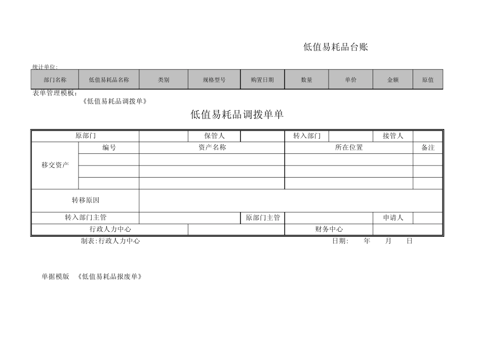 低值易耗品台账及表单管理_第3页
