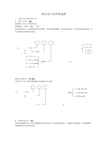 低压电气元件的选择
