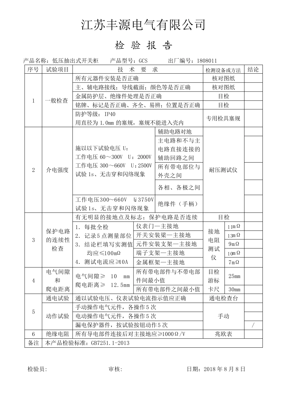 低压配电柜检验报告_第2页