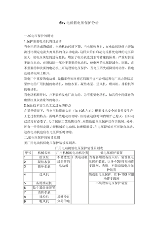 低电压保护配置