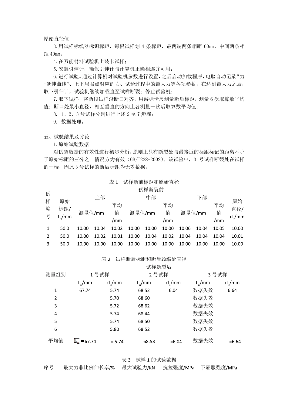 低碳钢拉伸试验报告_第3页