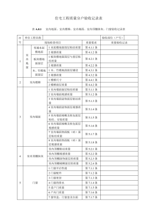住宅分户验收表格