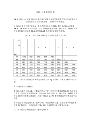 住宅小区用水量计算方法
