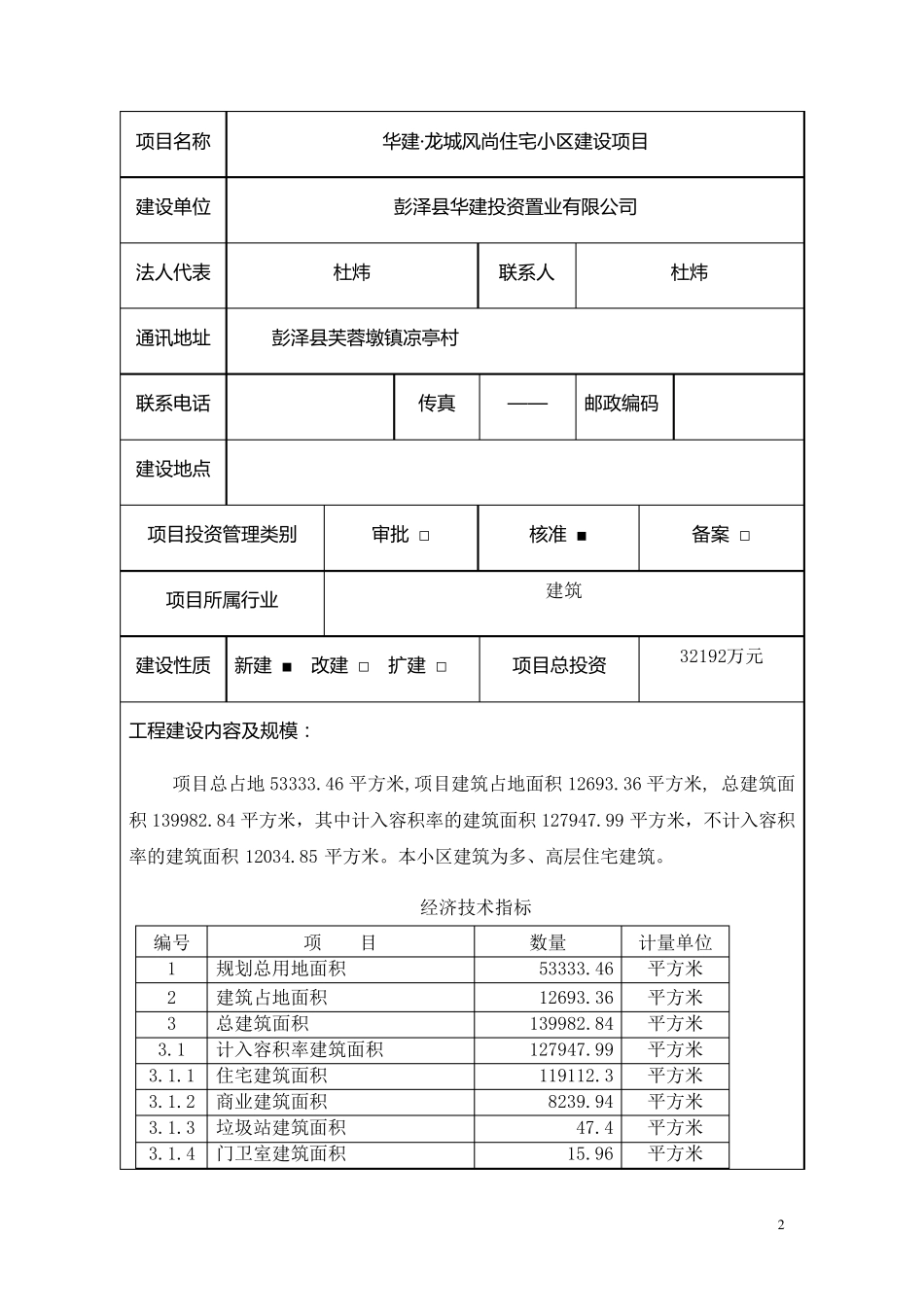 住宅小区节能报告表_第2页