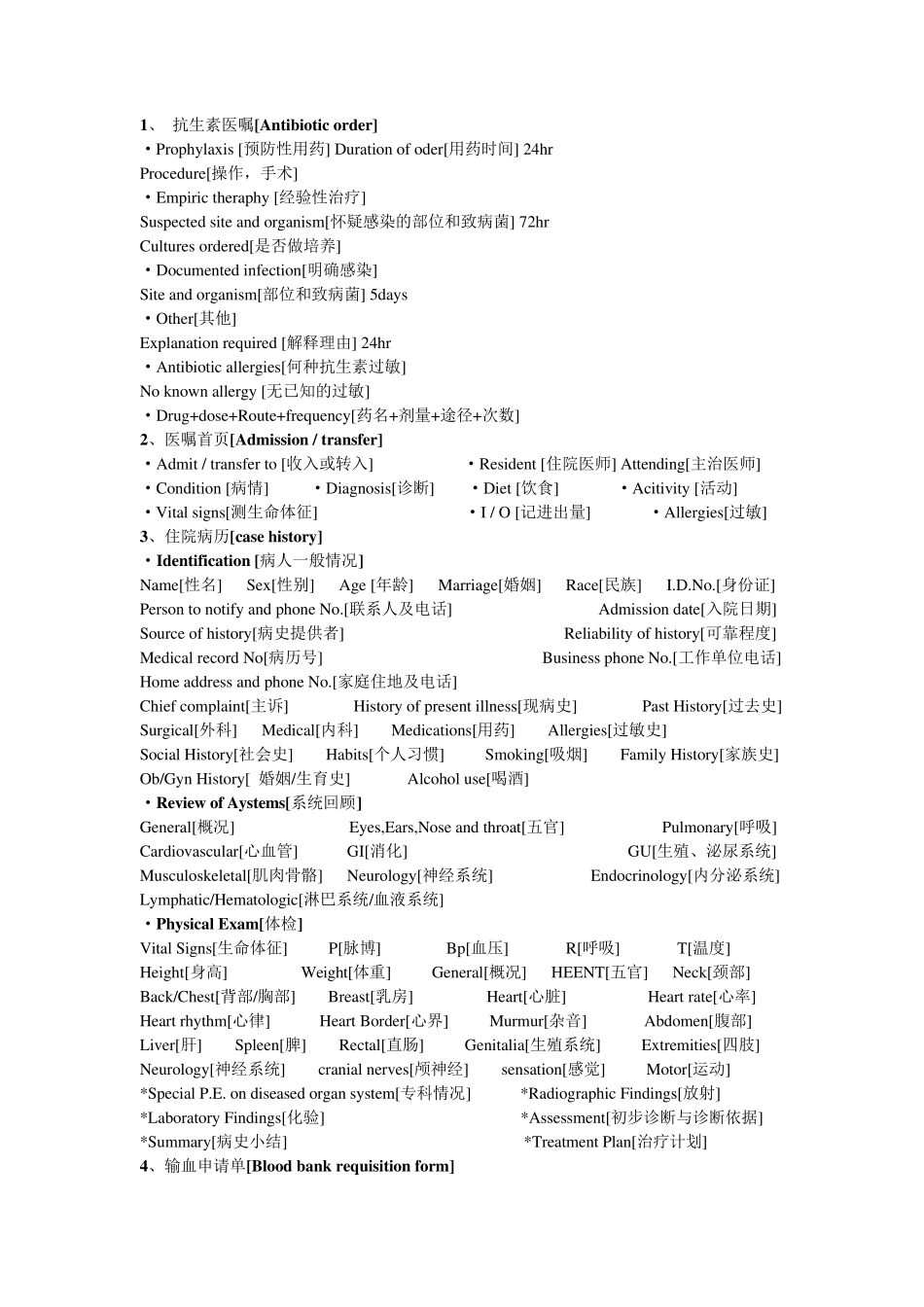 住院医生常用英语_第1页