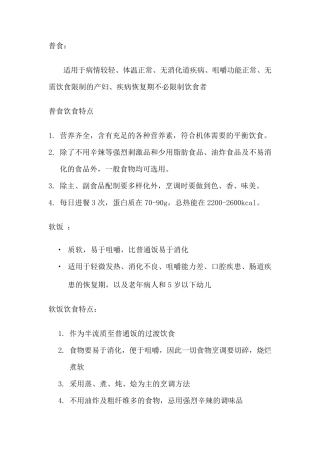 住院病人饮食宣教内容