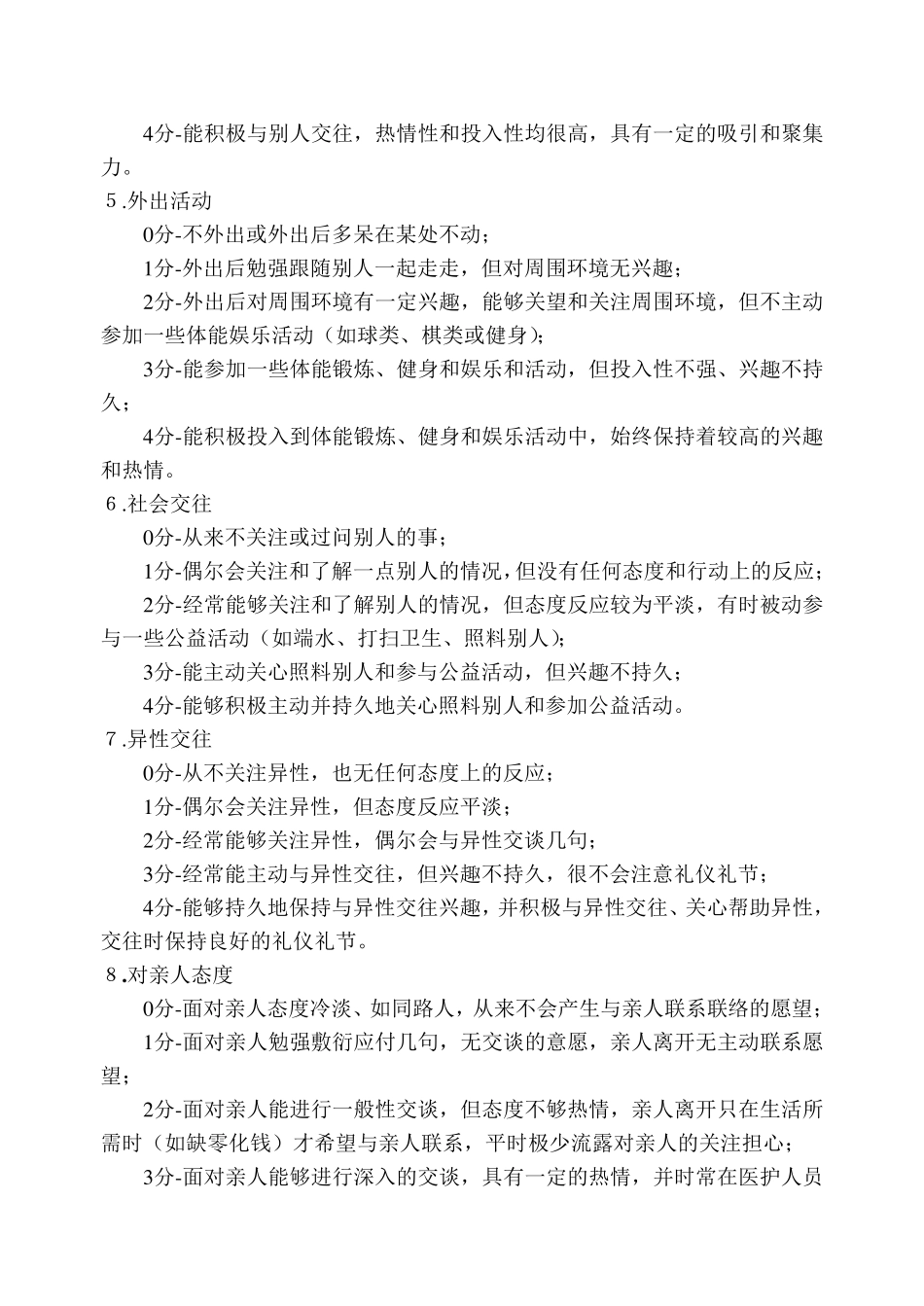 住院精神病人社会功能评定量表+评分记录表_第3页