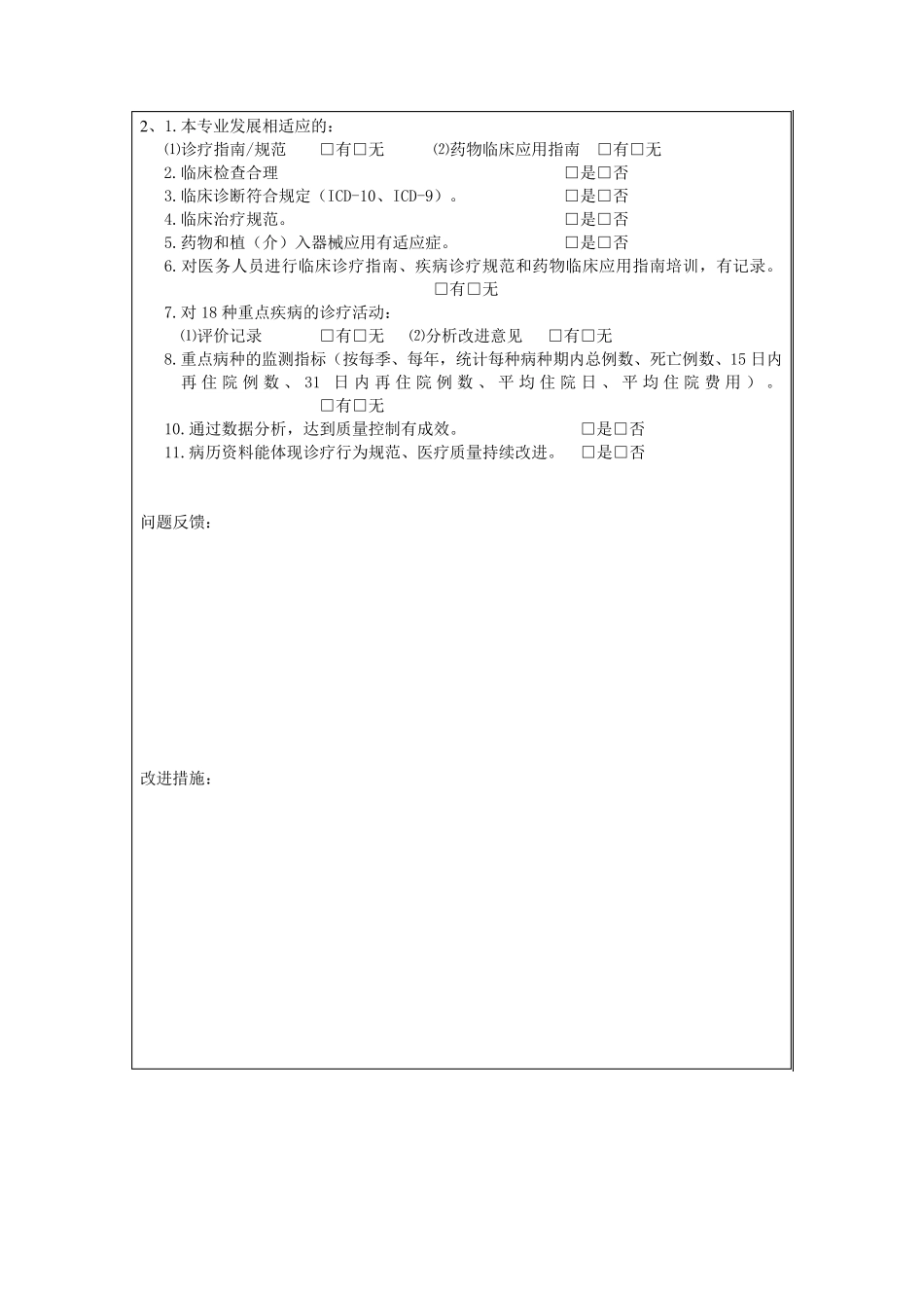 住院诊疗管理与持续改进检查_第2页