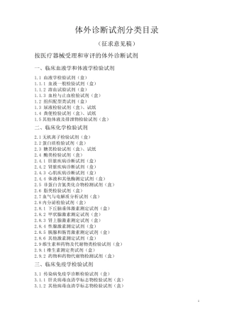 体外诊断试剂分类目录1