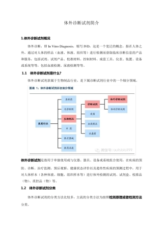 体外诊断试剂简介