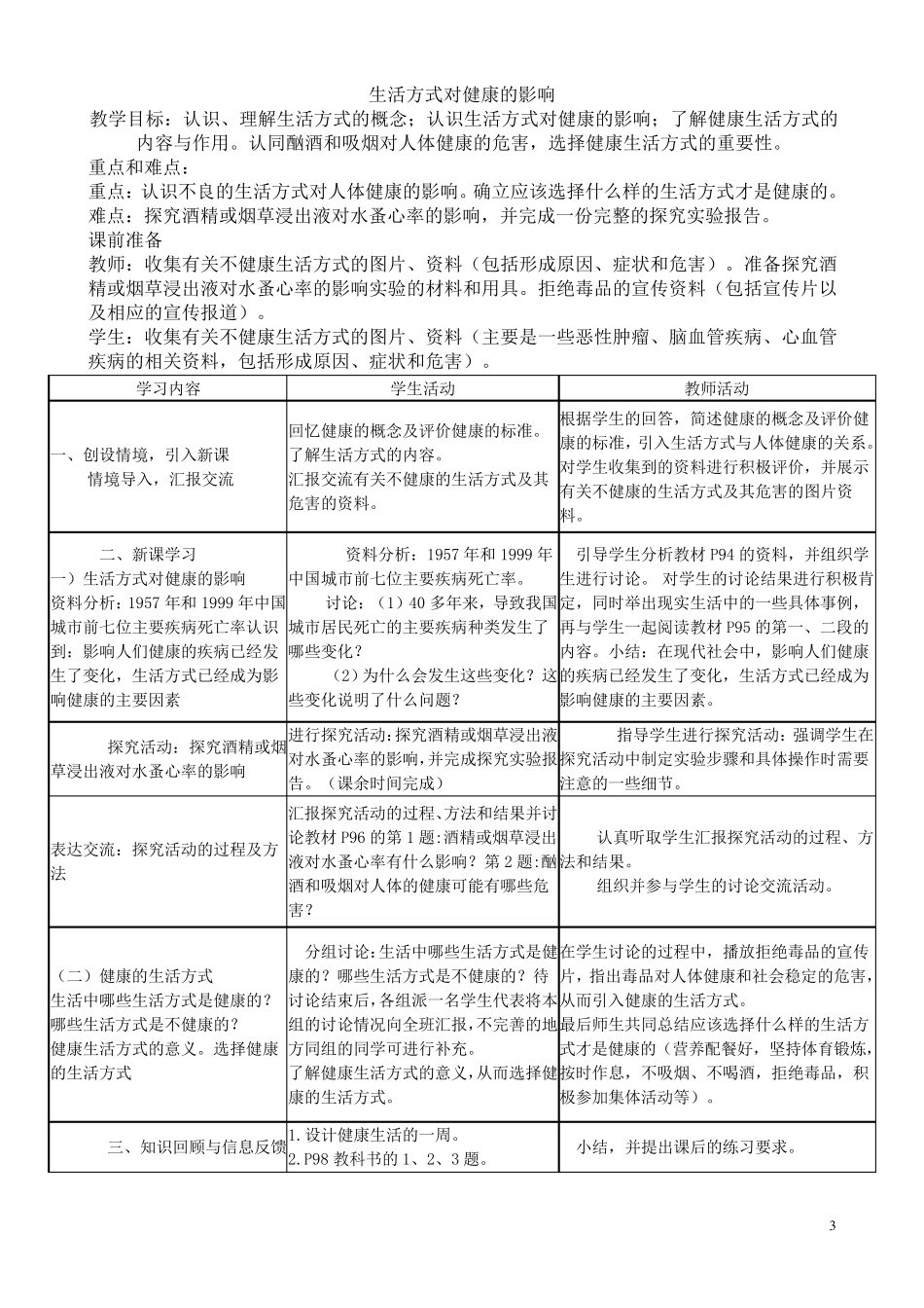 体育与健康理论课教案_第3页