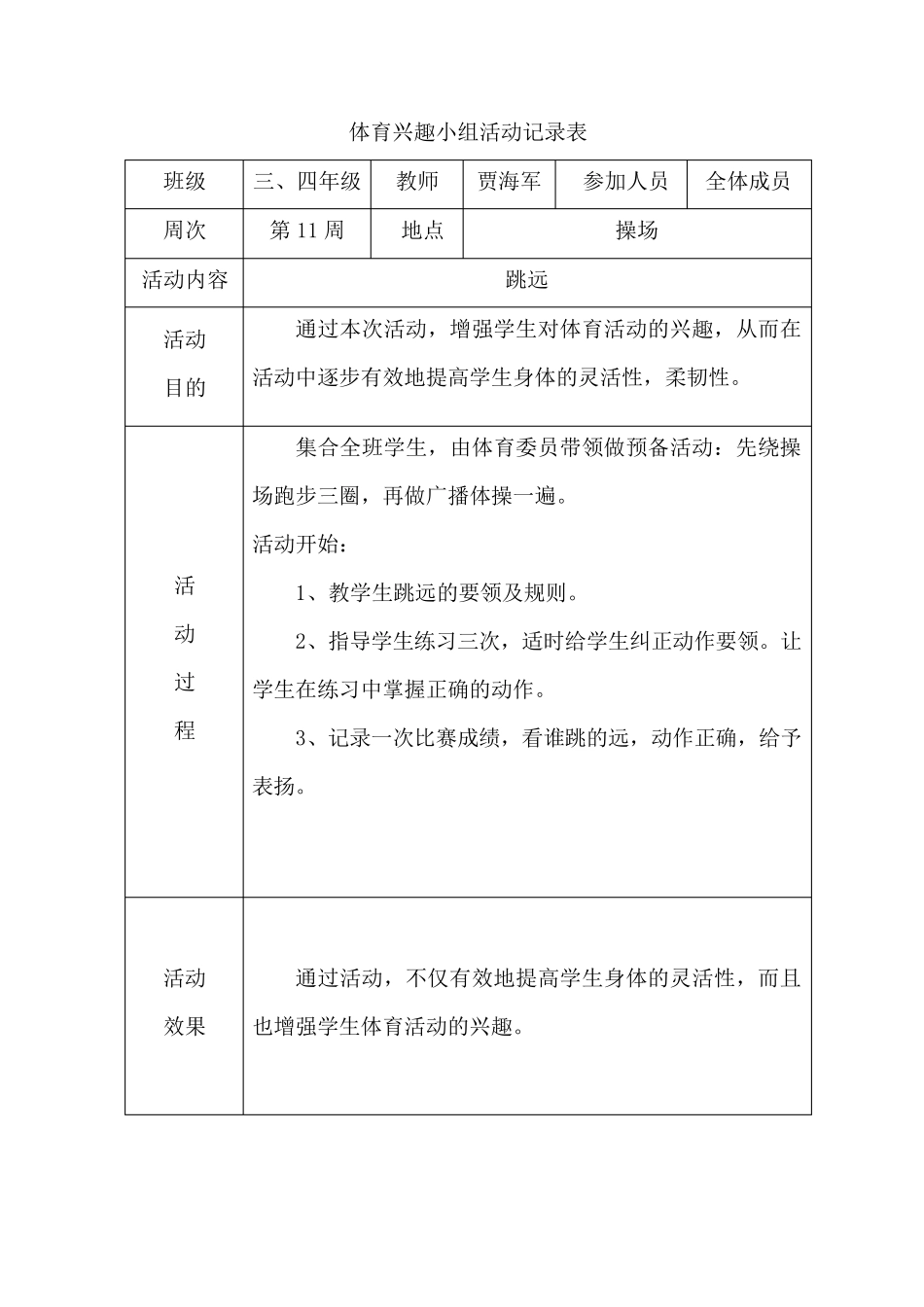 体育兴趣小组活动记录表_第3页