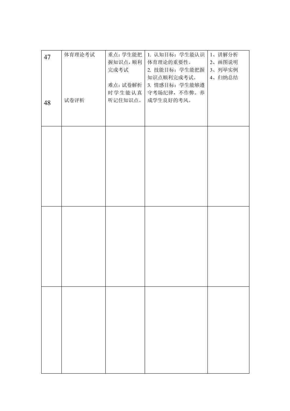 体育单元教学计划_第2页