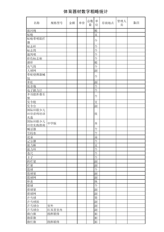 体育器材登记台账